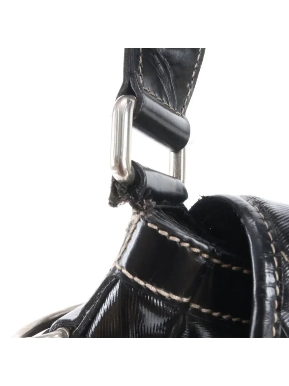 Gucci Crest Emblem Quilted Shoulder Bag Crossbody Messenger Business Black